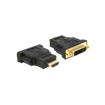 Adaptateur DVI-D Femelle vers HDMI Mâle Delock 65467, VGA / DVI