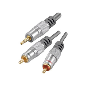 Câble RCA Jack Audio Nylon Tressé Jack Stéréo 35mm Mâle Vers 2 RCA Mâle Y Auxiliaire Audio