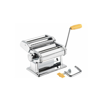 Machine à Pâtes Fraîches Manuelle En Acier Inoxydable - Avec Rouleau Et Cutter Spaghetti, Fixation Sur Table, Manivelle Orange