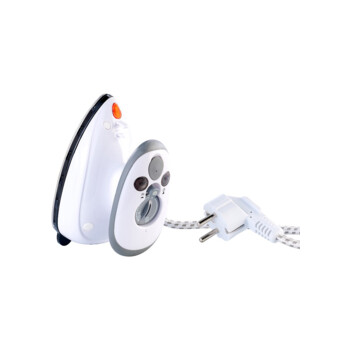 Fer à Repasser De Voyage Teesa Slide 1100W - Compact - Semelle Céramique - Vapeur 18g/min - Rouge/Blanc/Gris