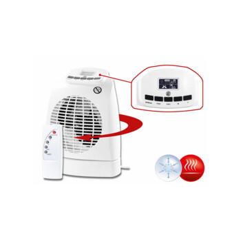 Mini Radiateur Soufflant,Chauffage Électrique Portatif,Ventilateur de  Protection Pour le Bureau et la Maison Avec télécommande Blanc