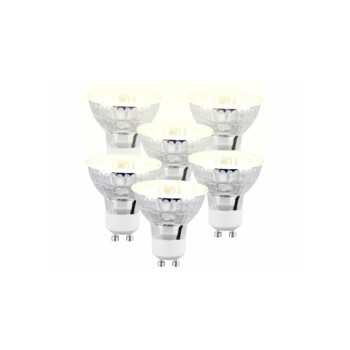 6 spots LED GU10 - 300 lm - Blanc chaud