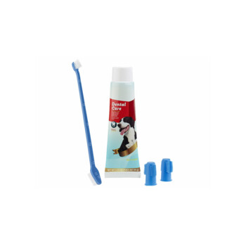 Kit De Soins Dentaires Pour Chien Et Chat - Dentifrice 95g, Brosses à Dents Double Tête Et Doigtiers, Lutte Contre Le Tartre