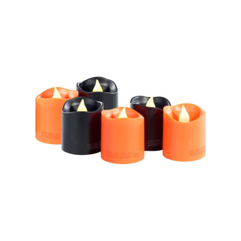 Lot De 6 Bougies Décoratives D'Halloween Sans Flamme - Lanterne Citrouille - Décoration D'Halloween - Fonctionne Avec Piles - Bougies LED - Lampe Horreur De Jardin