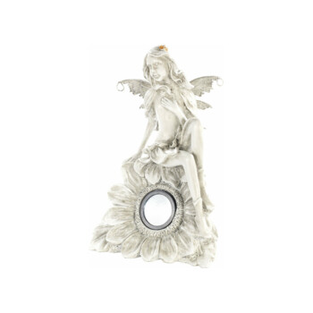 Lampadaire De Jardin GENERIQUE Statue De Fée Assise Avec Lampe LED Solaire