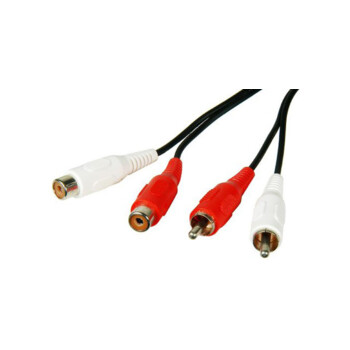Rallonge de câble RCA de ferroutage 2Cordon adaptateur d'extension audio RCA  sur le fil le raccord mâle à femelle double rouge/blanc fiche jack mâle du  connecteur d'étendre Vidéo Audio 2 canaux stéréo 