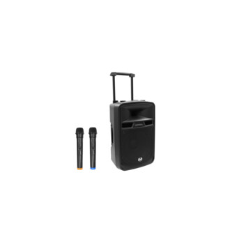 Enceinte Portable PRO Audio Club 12 350/700W - PC / USB Bluetooth,e FM -  Batterie - 2 Micros UHF + Support PIED et Micro