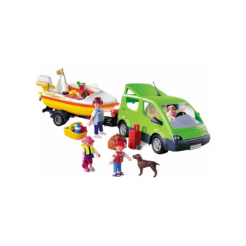 Playmobil Family Fun 70534 pas cher, Véhicule tout-terrain et bateau
