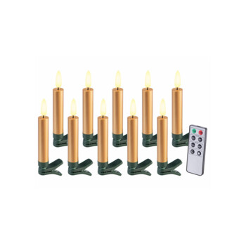 Bougies LED Sans Flamme Pour Sapin De Noël - 12 Pièces Avec Pendules Flocons Et Télécommande