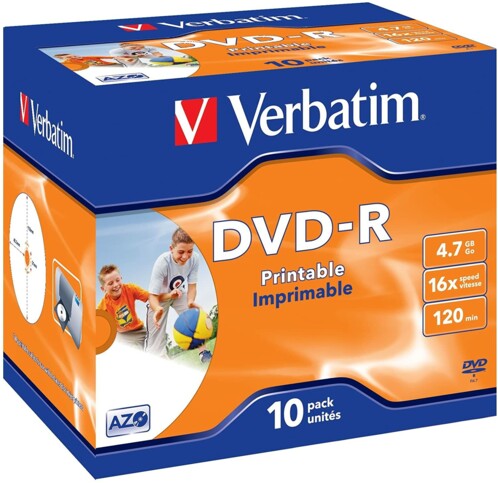 10 DVD-R Verbatim AZO Printable 4,7 Go