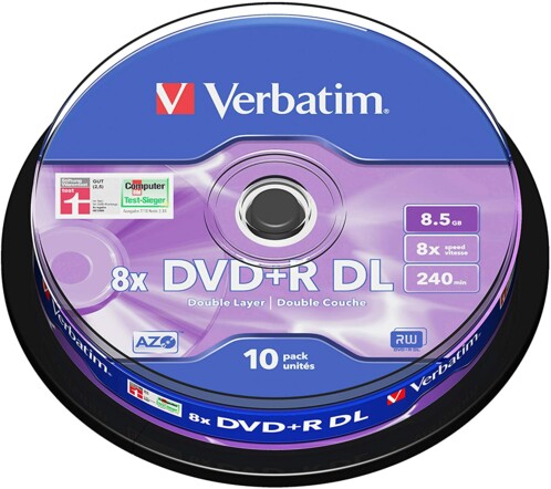 10 DVD+R Verbatim Double couche 8,5 Go