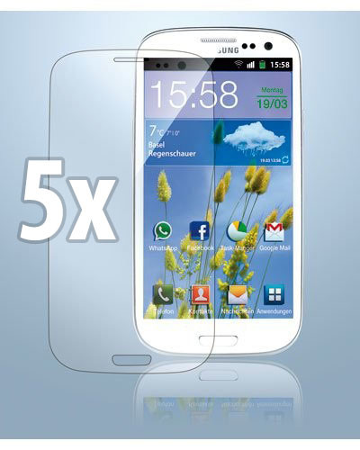 5 films de protection pour Samsung I9300 Galaxy S3