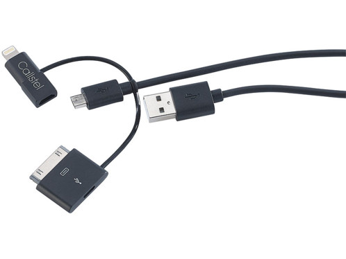 Câble 3 en 1 USB vers Micro-USB et 8 / 30 broches (iPhone 3 à 6)