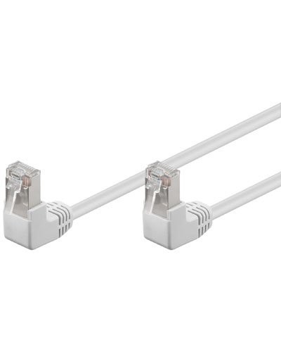 Câble RJ45 CAT.5 avec têtes coudées Blanc - 1m