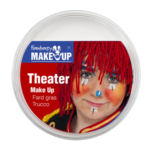 pot de fard gras blanc pour deguisement clown theatre 25 grammes
