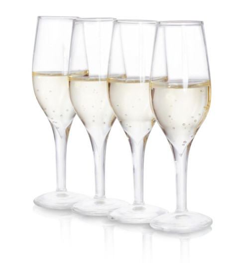 4 verres shooter forme flute de champagne en verre
