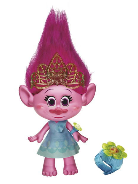 poupée parlante poppy dessin animé trolls tete a coiffer avec bracelet lumineux