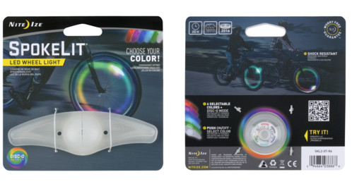 lumière led pour rayons de roue de vélo 6 couleurs etanche antichoc niteize spokelit