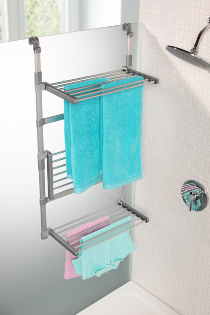 étendoir à Linge Et Serviettes Avec Crochets Pour Douche Pearl Fr
