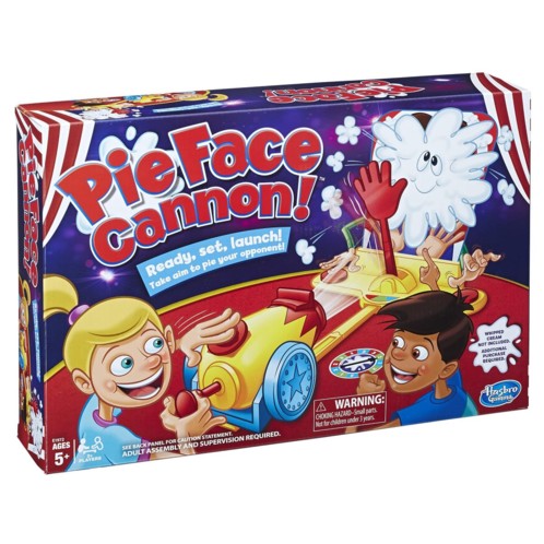 Packaging du jeu de société Pie Face Canon de Hasbro.