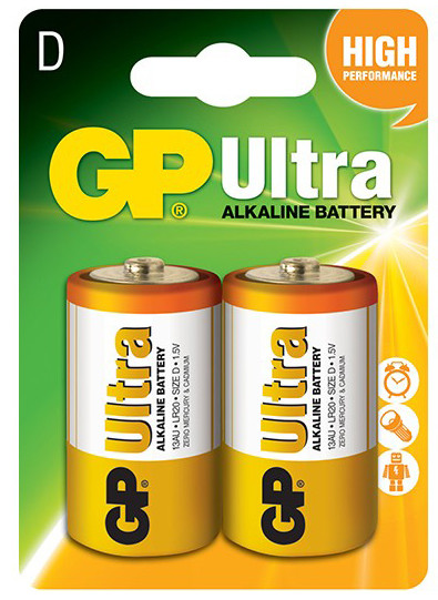 pack de 2 piles longue durée GP ULTRA type D LR20