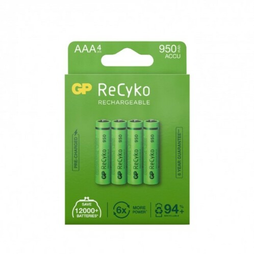 Pack de 4 accus AAA ReCyko+ Pro GP Batteries.