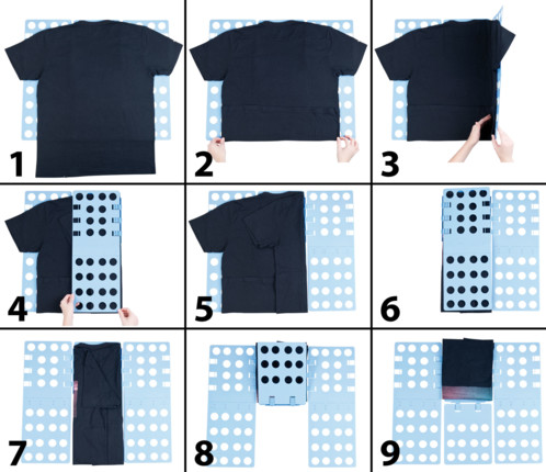 Planche Pliante Pour Vêtements - Pliage Rapide Et Uniforme - T-shirts, Chemises, Pulls - Dimensions 48x40 Cm Déplié - 14
