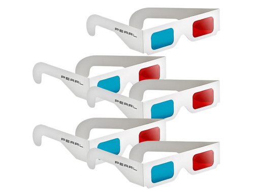 Lot de 5 Paires de lunettes 3D rouge/cyan