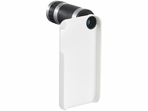 Téléobjectif et coque de protection blanc pour iPhone 4 / 4S