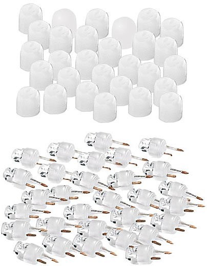 30 LED à couleur changeante + capuchons blancs