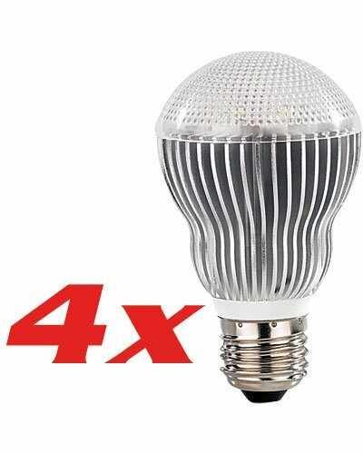 4 Ampoules 6 Power LED E27 blanc chaud