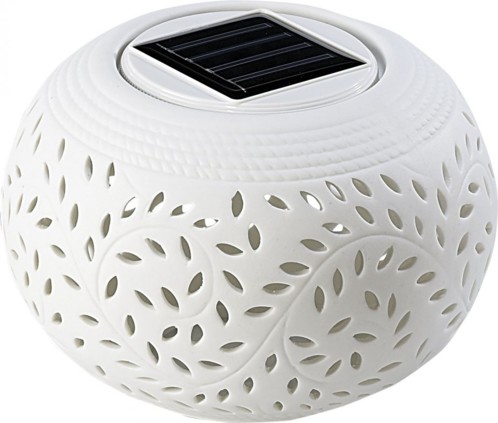 Lampe à LED solaire décorative en porcelaine fine de la marque Lunartec