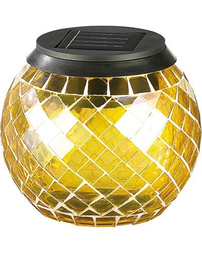 Lampe A Led Solaire Avec Mosaique Style Oriental Jaune Orange