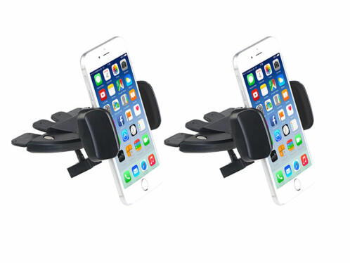 2 supports pour smartphone à fixer sur un lecteur CD de voiture