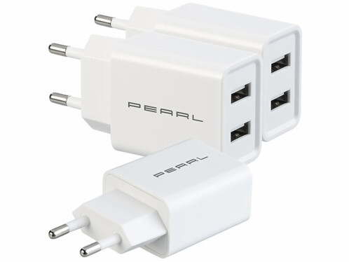3 chargeurs secteur 2 ports USB 12 W