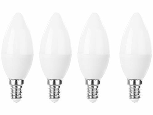 4 Ampoules bougie 15 LED E14 blanc chaud