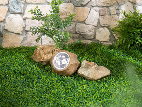 4 Lampes De Jardin Solaire A Led Aspect Pierre Pearl Fr