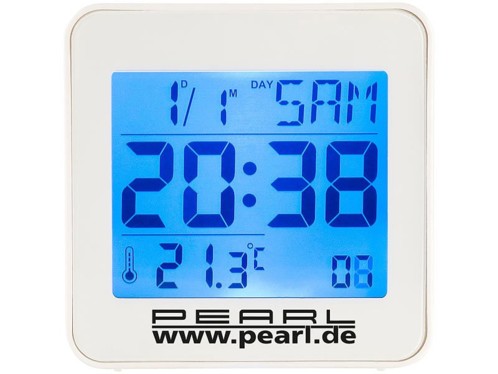 Réveil digital radio piloté avec calendrier et thermomètre intégré Réveil digital radio piloté avec calendrier et thermomètre intégré