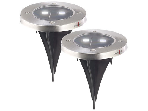 2 Spots De Jardin Solaire En Acier Pearl Fr