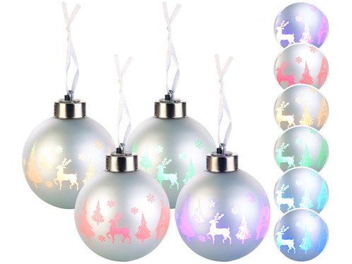 Acheter Boules De Noel A Led Couleur Changeante X 4 Pearl Fr