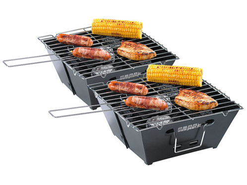 2 Barbecues à charbon pliables | 2 Barbecues à charbon pliables |