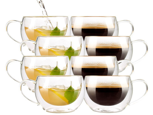 8 tasses double paroi - Café long ou thé