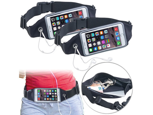 2 ceintures running élastiques spécial smartphone - Jusqu'à 6,2"