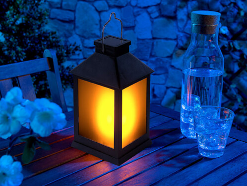 Lanterne Solaire Imitation Asiatique Avec Lumiere Vacillante