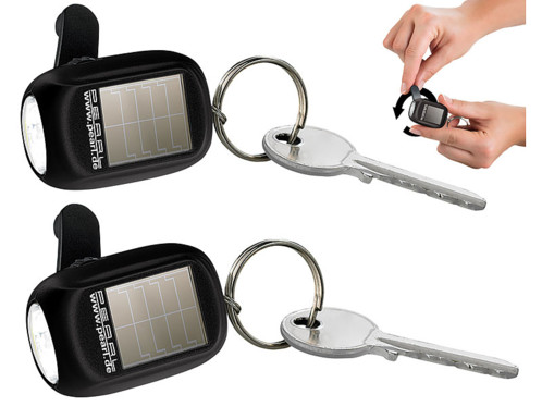 2 mini lampes de poche solaires