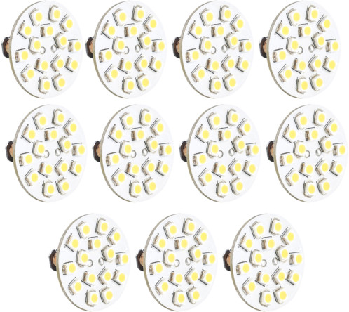 10 ampoules 15 LED SMD G4 blanc chaud