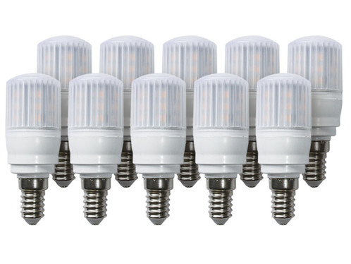 10 ampoules compactes LED 3,5 W avec éclairage 360° - E14 - Blanc chaud
