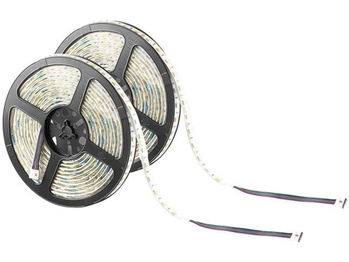 2 bandes lumineuses 300 LED SMD (RVB + blanc), 5 m ''LX-500A'' - extérieur