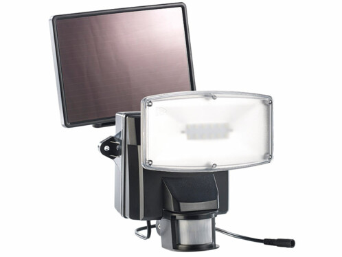 Projecteur à LED avec détecteur de mouvement et module solaire, IP44 - Noir