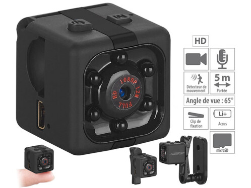 Micro caméra et webcam HD avec vision nocturne DV-710.cube Somikon